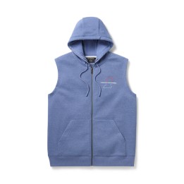 FELPA SENZA MANICHE  CON CAPPUCCIO IN MAGLIA FELPA CON CAPPUCCIO IN MAGLIA  BLU SCURO MELANGE