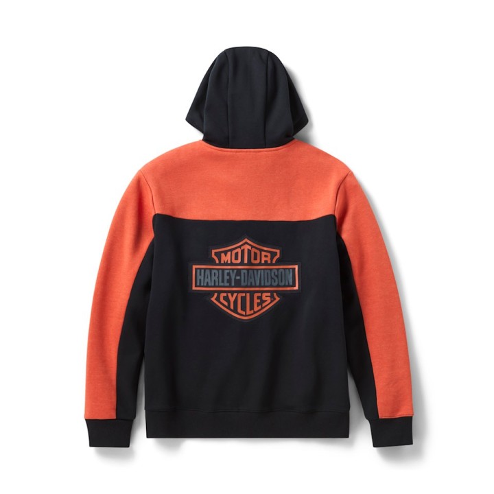 Felpa con cappuccio e zip integrale Color-Block H-D Essential da uomo