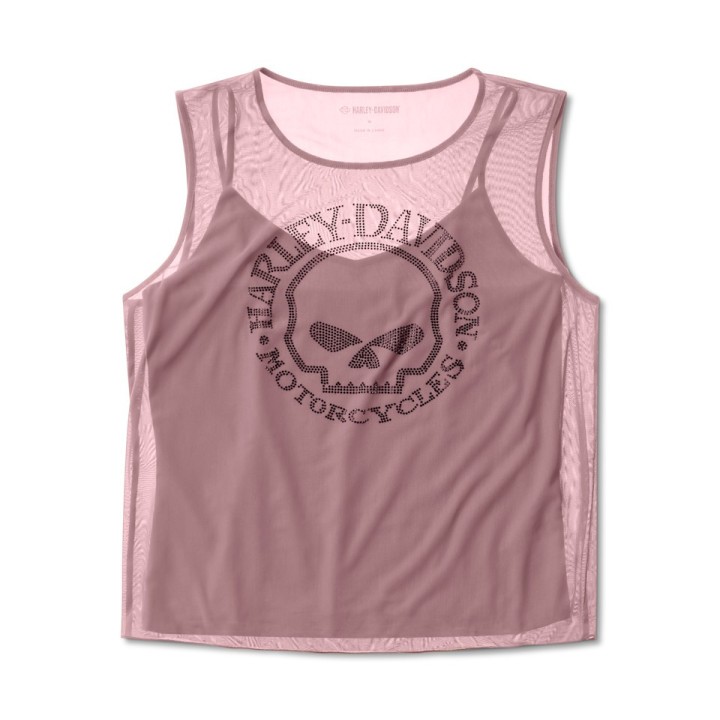 Top in rete Willie G Skull Bling da donna - Nostalgia Rose