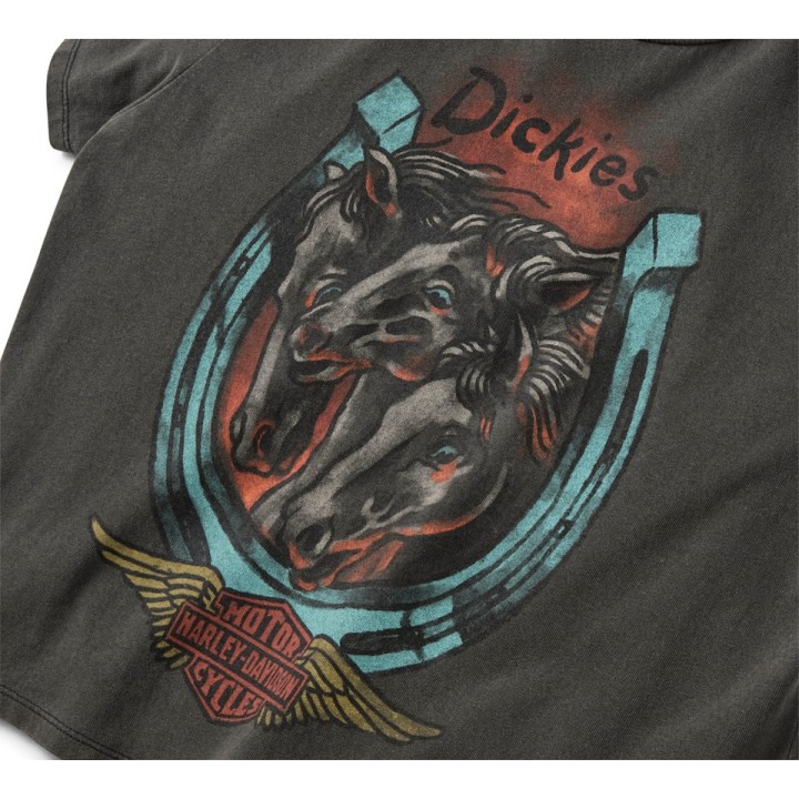 T-shirt DICKIES® for HARLEY-DAVIDSON® Triple Horse Black
