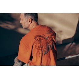 Maglietta tinta a pigmento Dickies x H-D Horsepower Heavyweight - Vintage Orange