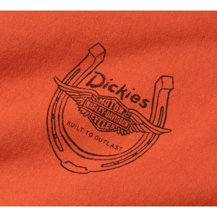 Maglietta tinta a pigmento Dickies x H-D Horsepower Heavyweight - Vintage Orange