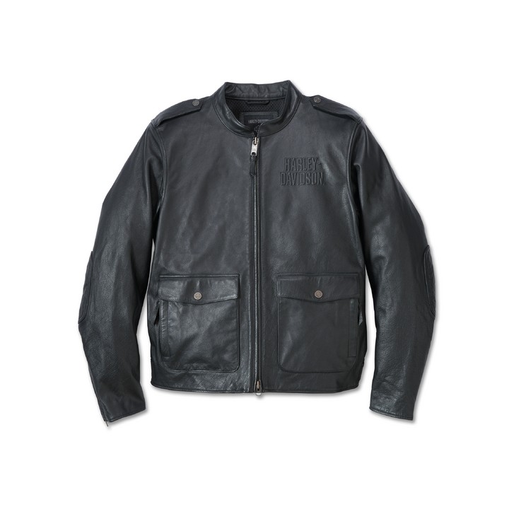 Giacca in pelle da uomo Harley-Davidson modello Captains System