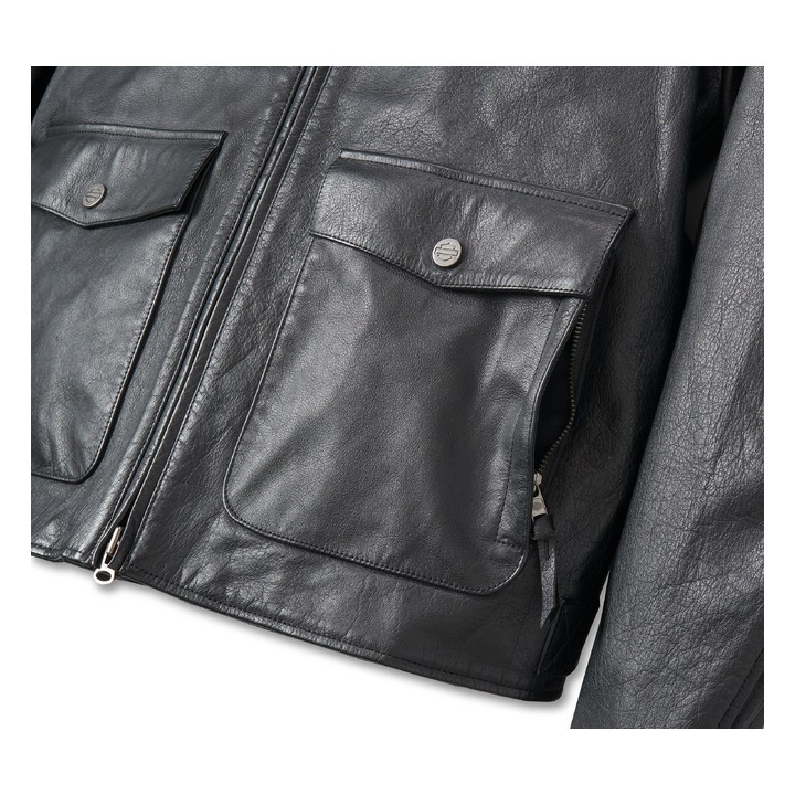Giacca in pelle da uomo Harley-Davidson modello Captains System