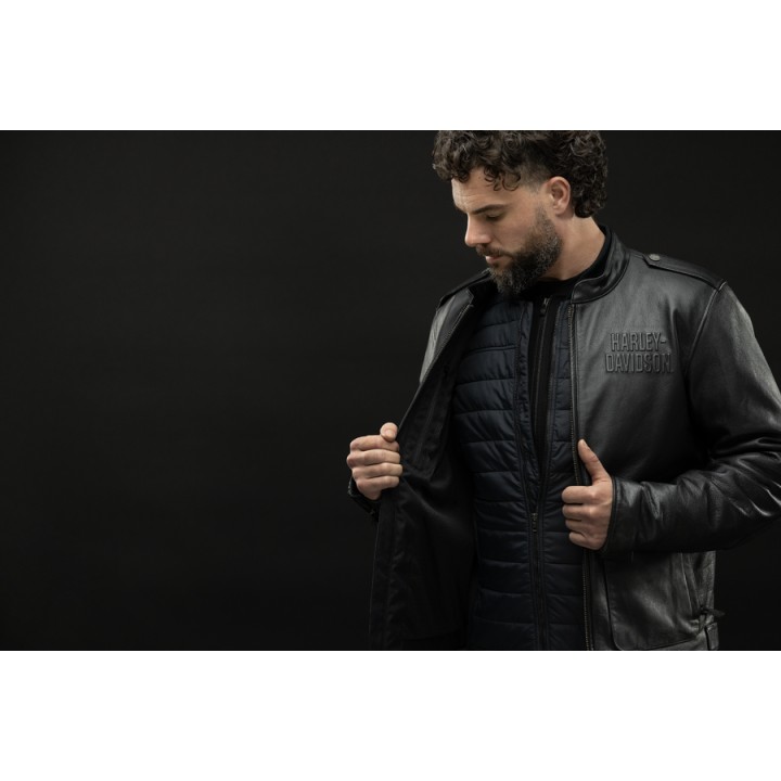 Giacca in pelle da uomo Harley-Davidson modello Captains System