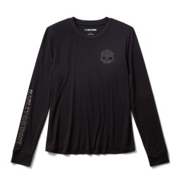 Maglia a maniche lunghe Willie G Skull Bling da donna - Harley Black