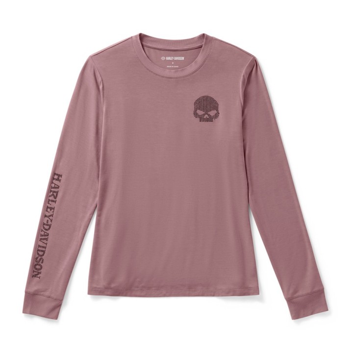 Maglia a maniche lunghe Willie G Skull Bling da donna - Nostalgia Rose