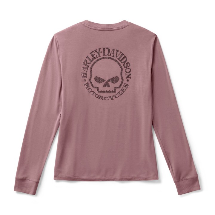 Maglia a maniche lunghe Willie G Skull Bling da donna - Nostalgia Rose
