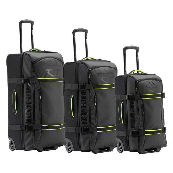 Borsa da viaggio Harley-Davidson® Nomad Wheeling con ruote Shark - Nero/Lime