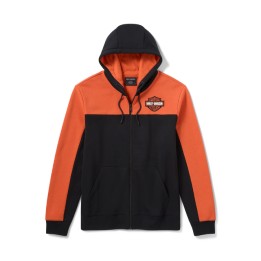 Felpa con zip Harley-Davidson Essential Color Blocking Nero/Arancione