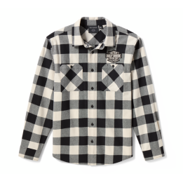 Camicia di flanella da uomo H-D American Classic Buffalo Check - Birch & Harley Black