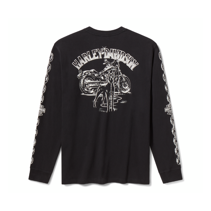 T-shirt a maniche lunghe da uomo con stampa grafica Chopper Chain Heavyweight