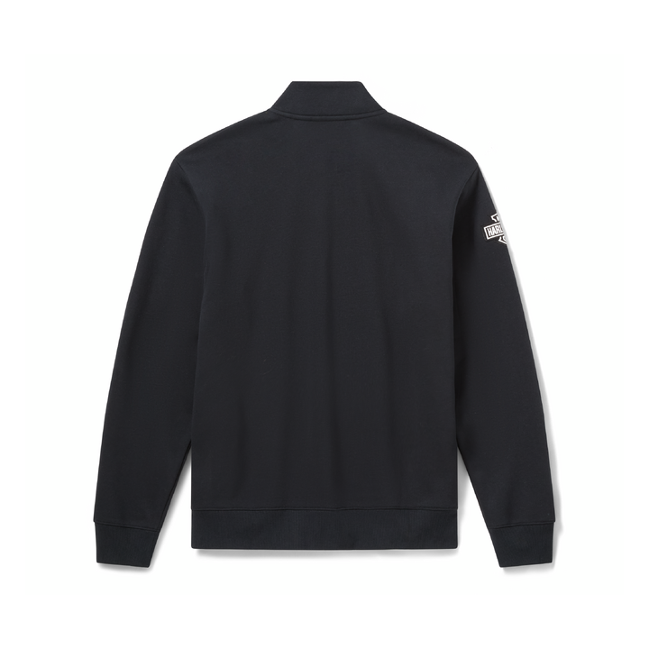 Felpa da uomo H-D Essential con cerniera a 1/4 - Harley Black