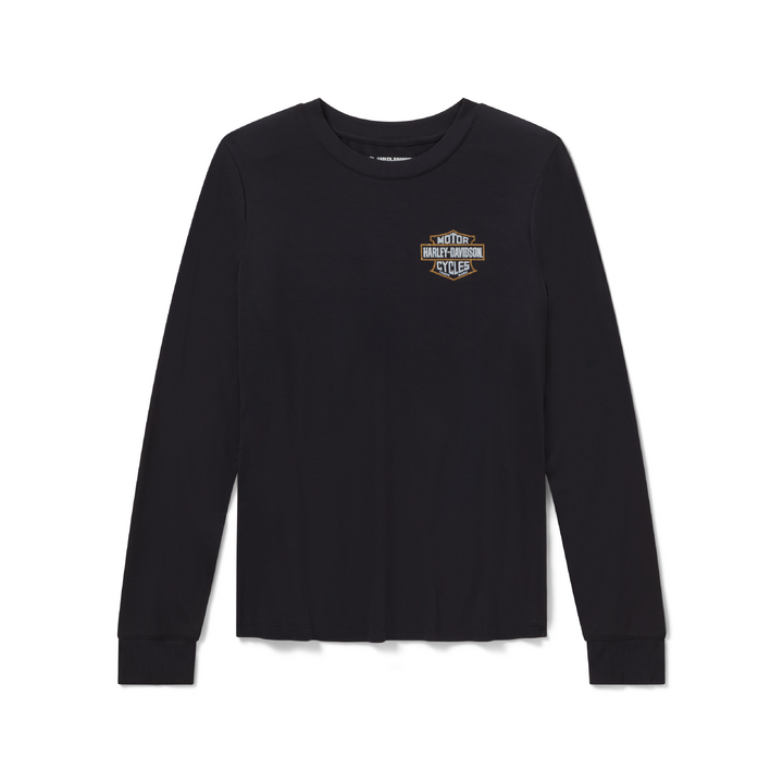 Top a manica lunga  donna Bling Iron Rose - Black