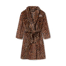 Accappatoio leopardato in pile HD da donna