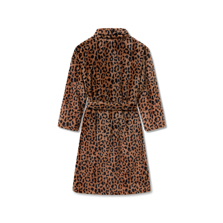 Accappatoio leopardato in pile HD da donna