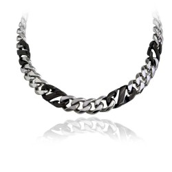 COLLANA CON DOPPIA CATENA NERA